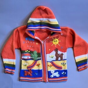 Kids Peruvian Zip and Hooded Sweater